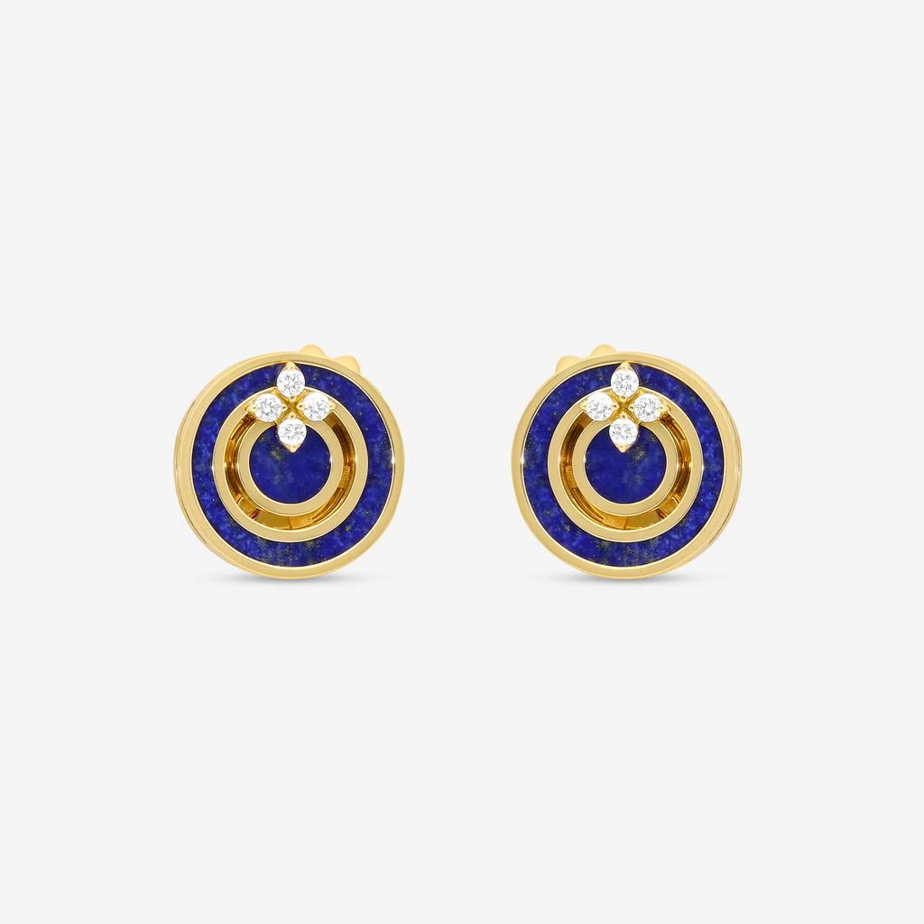 Roberto Coin Roberto Coin Love in Verona 18K Rose Gold Diamond & Blue Lapis Stud Earrings 8883126AXERX 1