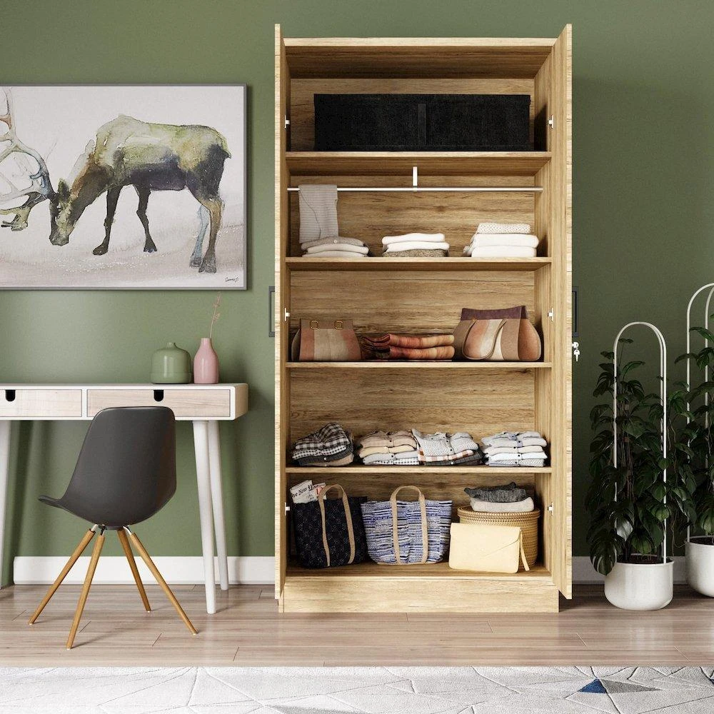 Woodpeckers Furniture and Mattress 2 Doors Wardrobe Mirrored Door 5