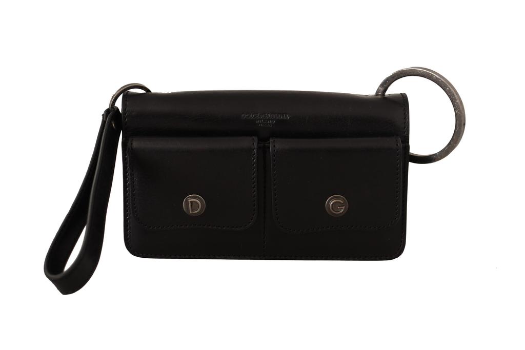 Dolce & Gabbana Dolce & Gabbana Black Leather Wristlet Mini Bag Card Bill Wallet