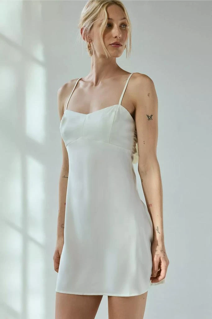 Urban Outfitters UO Bella Bow-Back Satin Mini Dress 1