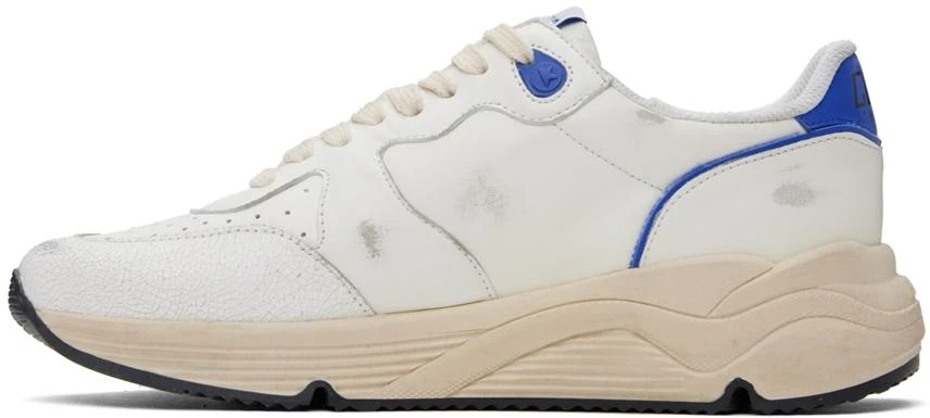 Golden Goose White & Blue Running Sole Sneakers 3