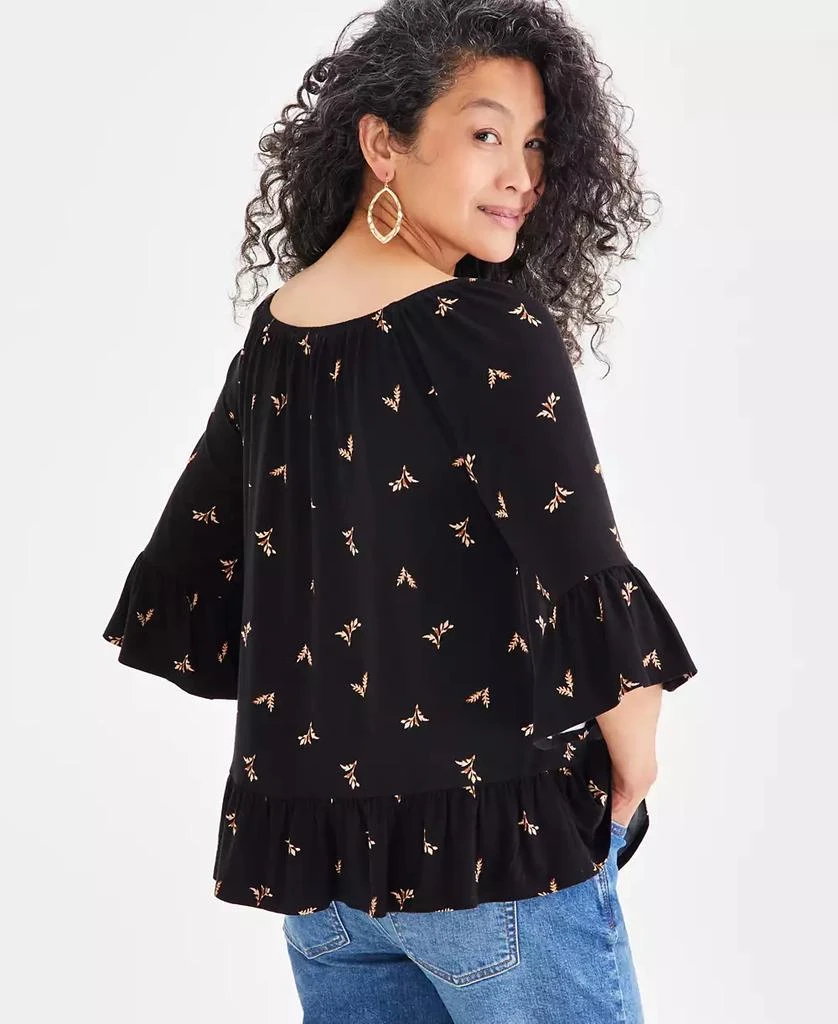 Style & Co Petite Printed Ruffle Top, Created for Macy's 4