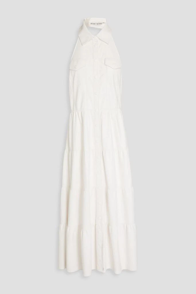 Alice + Olivia Miranda tiered halterneck midi dress 1