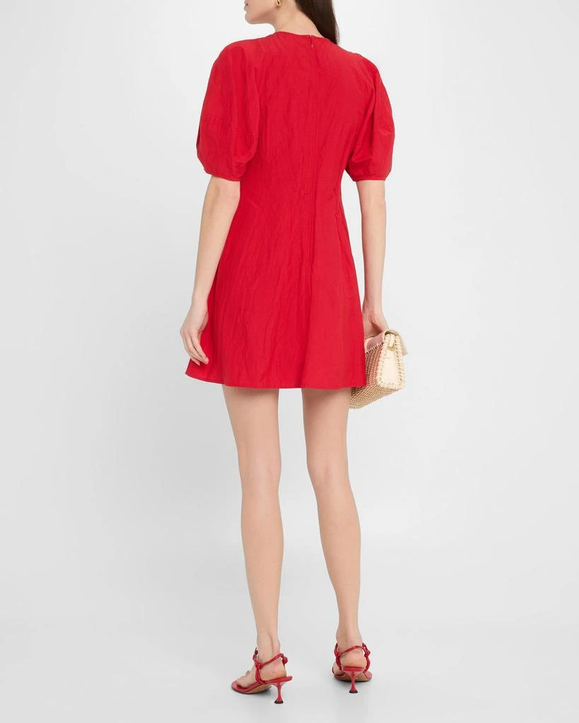 annika mini dress cherry red Petal & Pup Women's Erina One-Shoulder Scarf Tie Minidress - Red