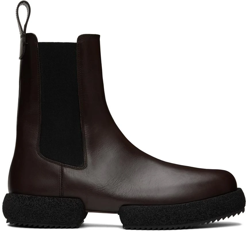 Dries Van Noten Brown Platform Chelsea Boots 1