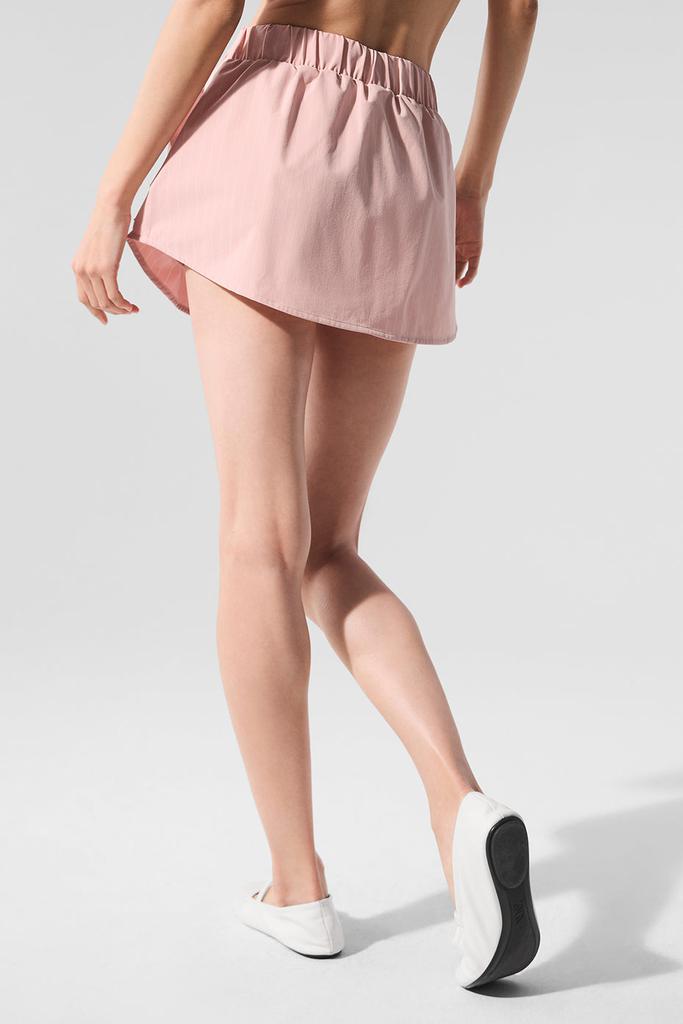 Alo Pinstripe Daylight Mini Skirt - Pink Quartz/Ivory