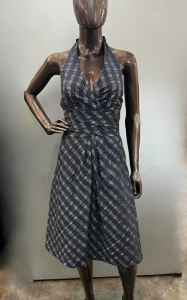 Donna Ricco Donna Ricco - Taffeta Plaid Halter Cocktail Dress