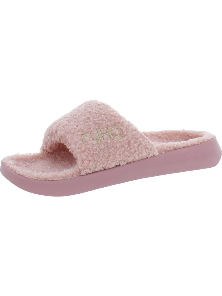 Ryka Aimi Cozy Womens Faux Fur Lined Slip on Slide Sandals 6