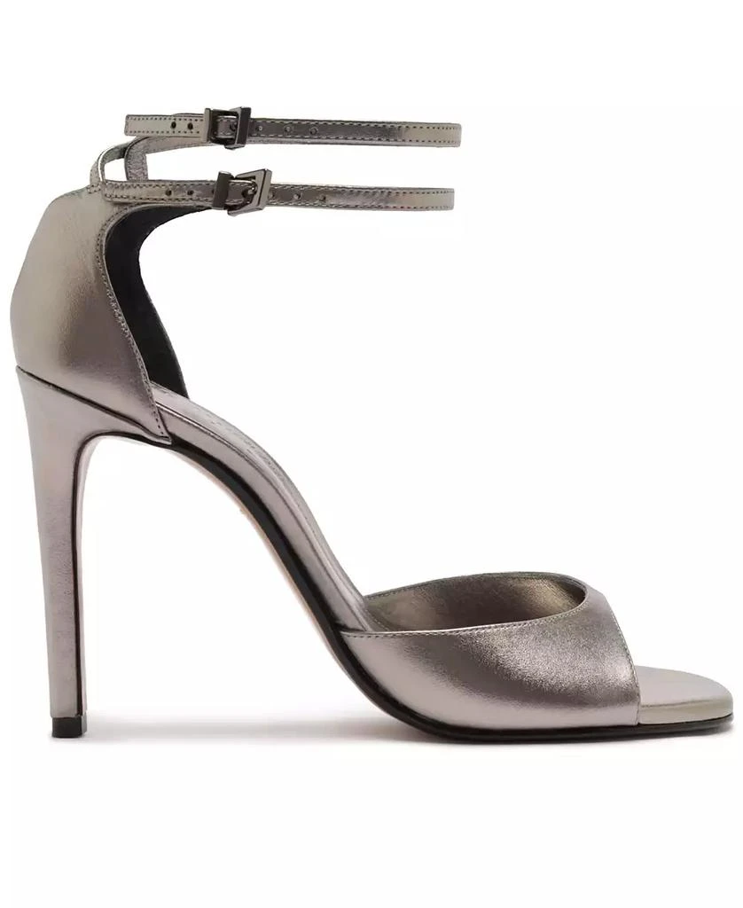 slim fit dress slacks Marc Fisher Ltd Dennie Women's Sandals Silver Leather : 6 M main image 1