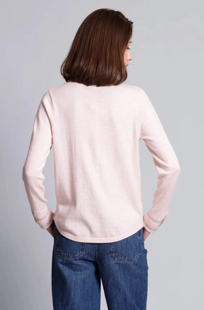 Minnie Rose Minnie Rose - Cotton Cashmere Pearl Button Shirt with Stitching 3