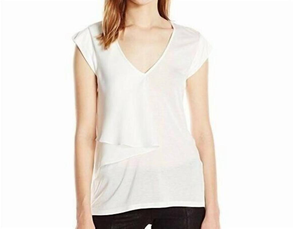 Halston Heritage Halston Heritage - V Neck Flounce Drape Top