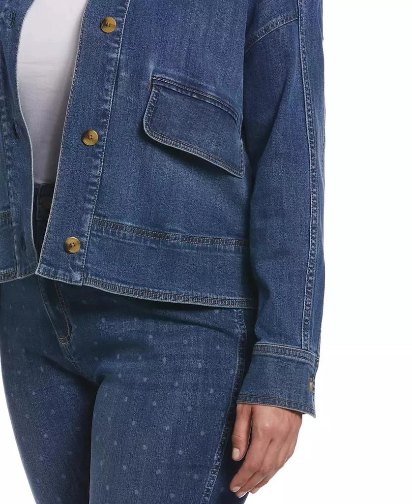 Rafaella Plus Size Cropped Oversized Denim Jacket 3