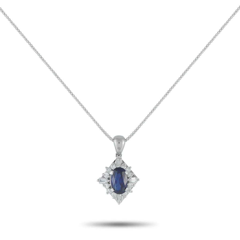 LB Exclusive Platinum 0.35ct Diamond and 1.07 ct Sapphire Necklace MF26-102025
