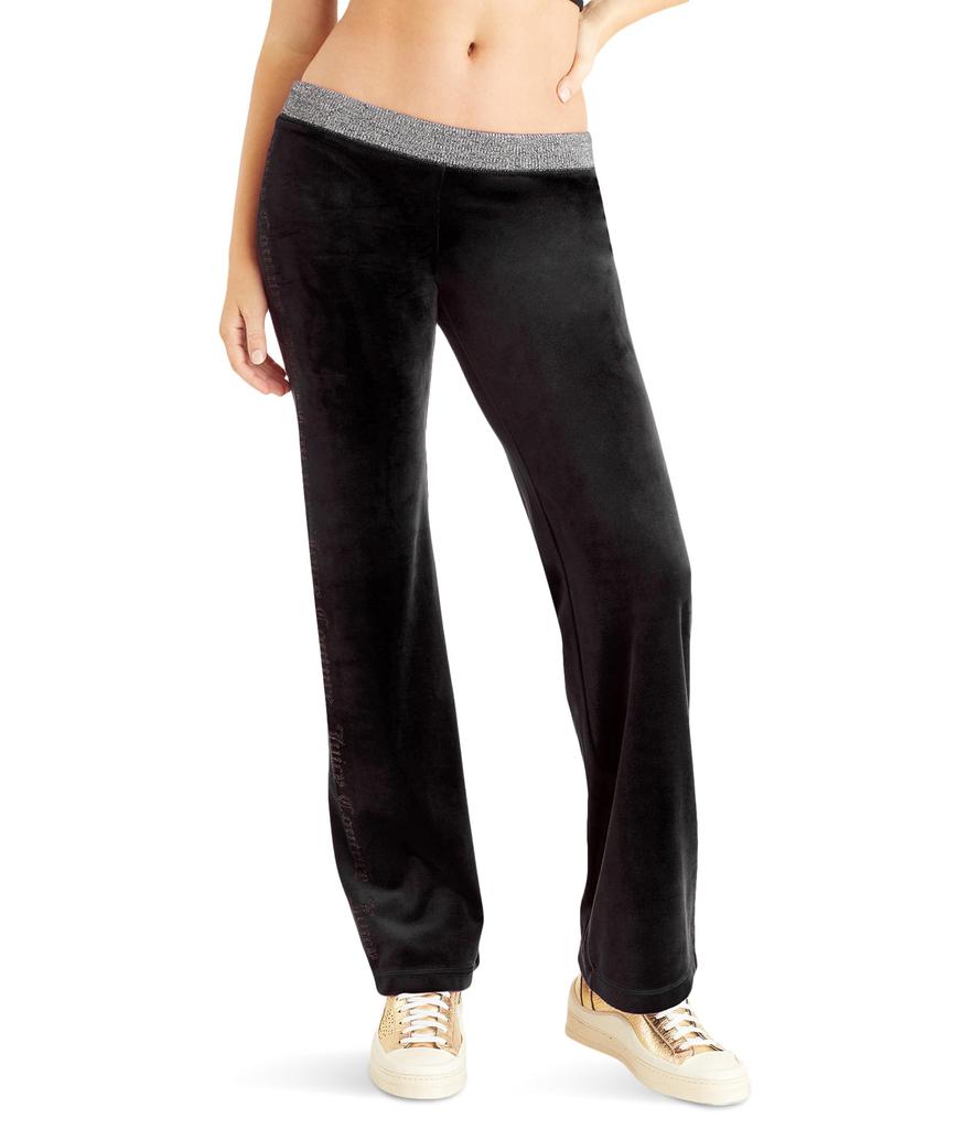 Juicy Couture Pull-On Track Pants with Rib and Bling