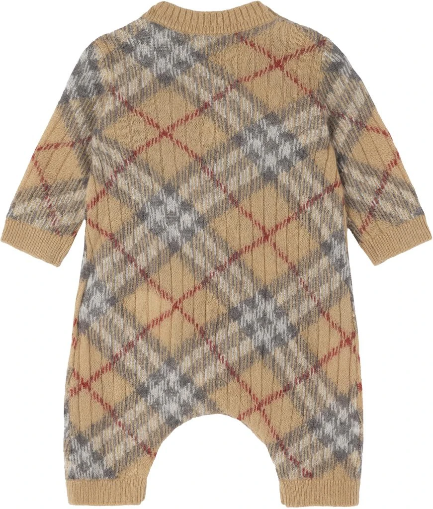 Burberry Baby Beige Check Alpaca Wool Silk Blend Jumpsuit 2