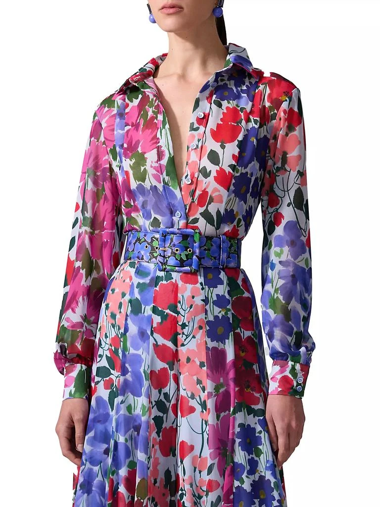 Carolina Herrera Celeste Sheer Floral Blouse 2