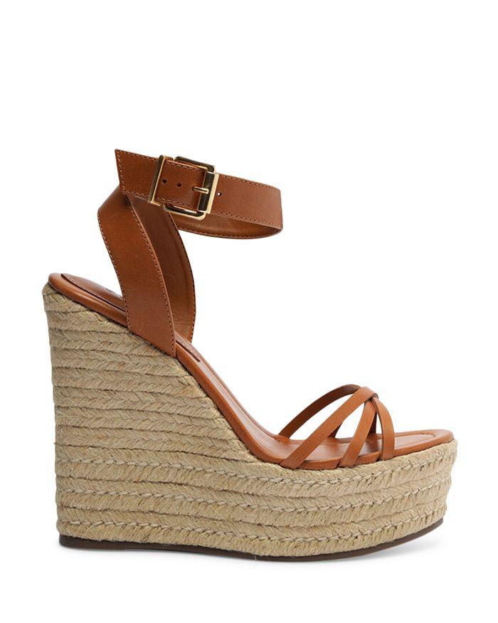 SCHUTZ Women's Alexandra Crossover Strap Espadrille Wedge Heel Platform Sandals