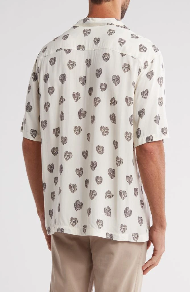 ALL SAINTS Snakeskin Heart Relaxed Fit Button-Up Camp Shirt 2