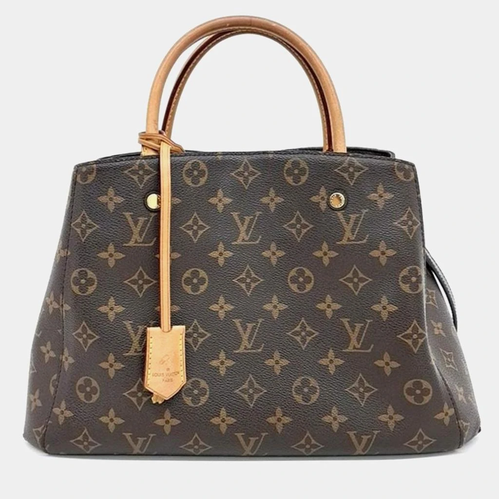 Louis Vuitton Louis Vuitton Brown Monogram Canvas Montaigne MM Tote Bag 1