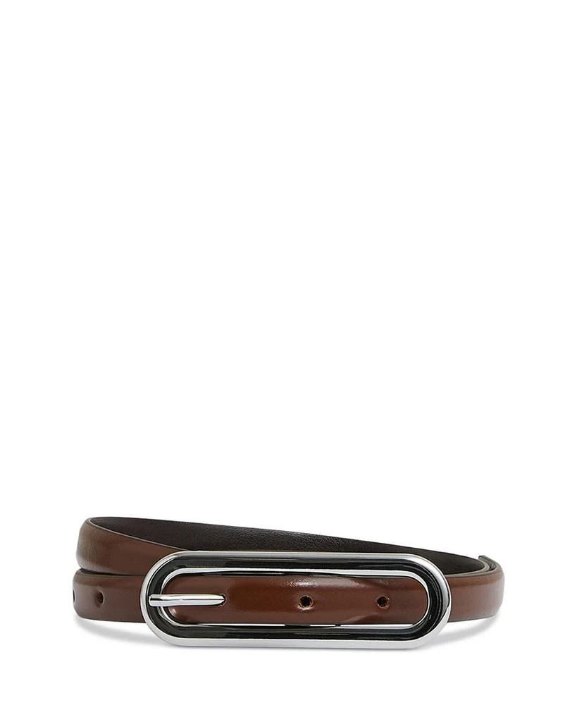REISS Women's Chaya Elongated Buckle Leather Belt 1