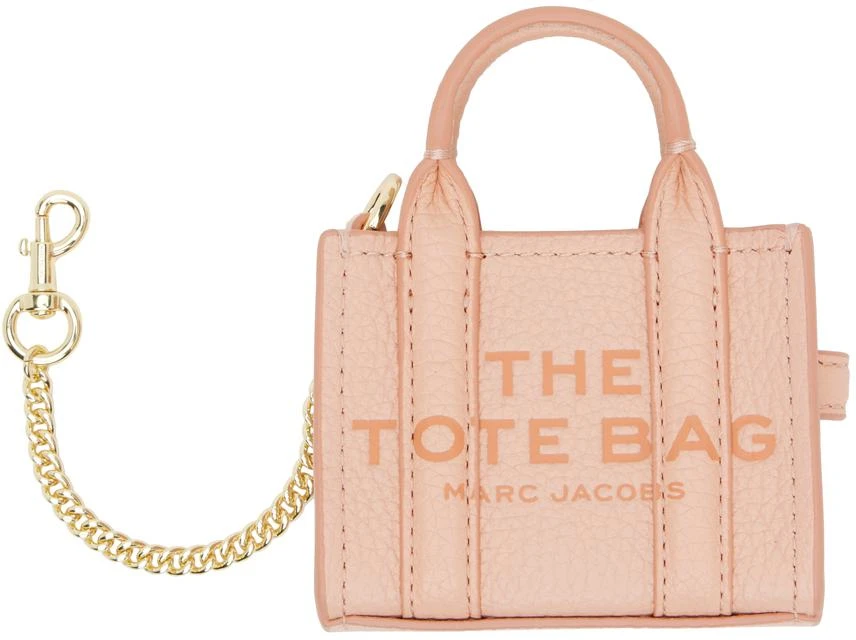 Marc Jacobs Silver & Pink 'The Nano Tote Bag Charm' Keychain 1