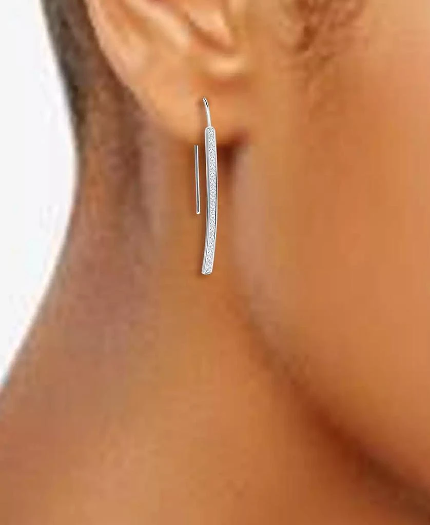 Giani Bernini Cubic Zirconia Vertical Bar Threader Earrings, Created for Macy's 2