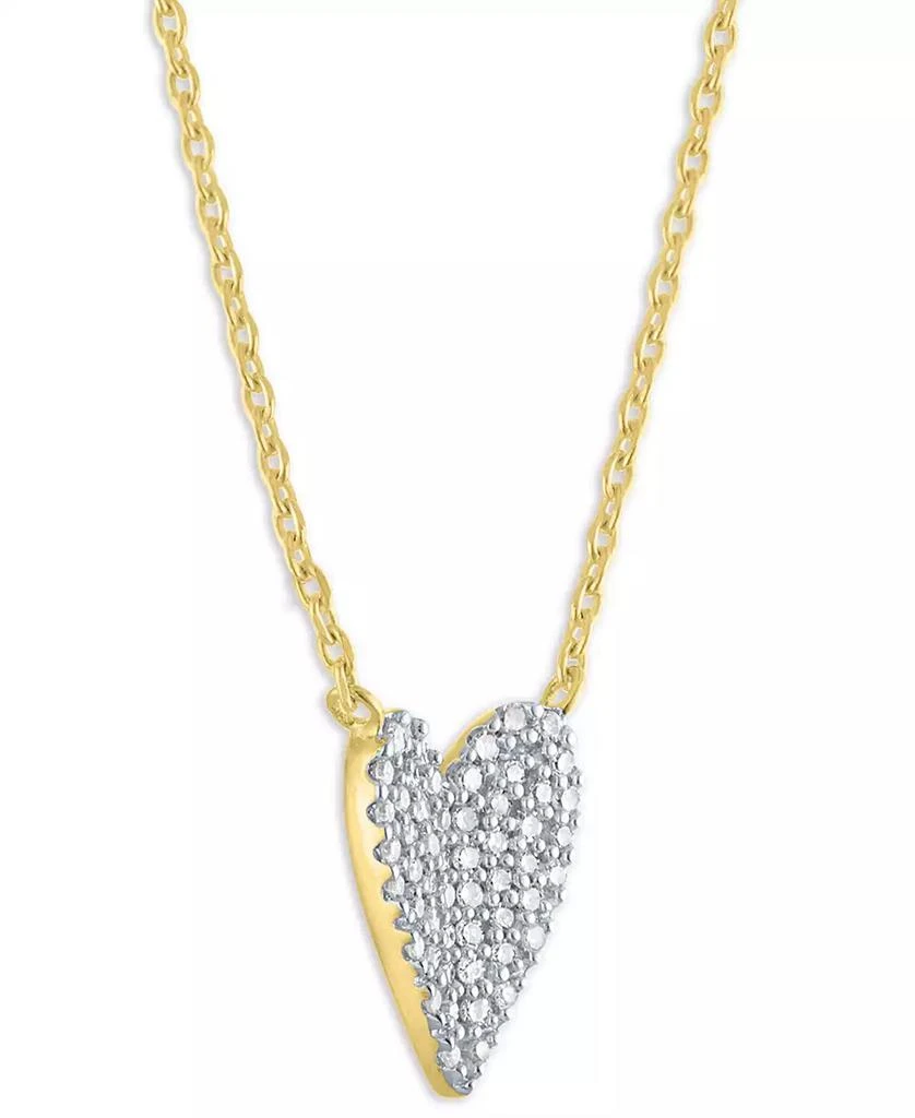 Macy
s Pave Heart Diamond Pendant Necklace (1/6 ct. t.w.) in 14k Yellow Gold Over Sterling Silver 2