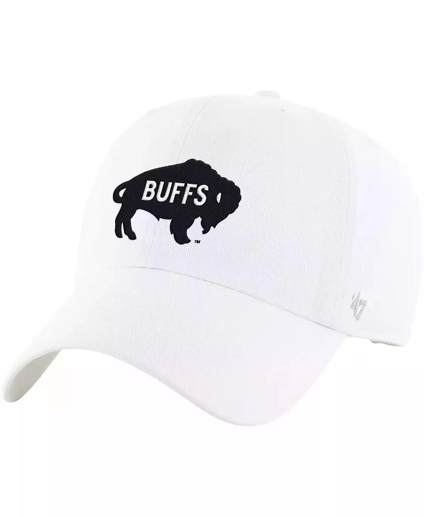 47 Brand Men's White Distressed Colorado Buffaloes Vintage-Like Clean Up Adjustable Hat 1