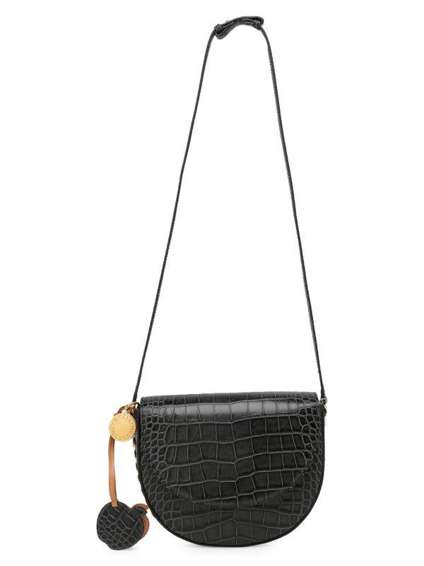 Stella McCartney Medium Crocodile-Embossed Saddle Bag 6