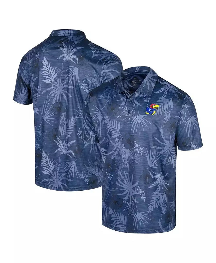 Colosseum Men's Royal Kansas Jayhawks Big Tall Palms Polo 1