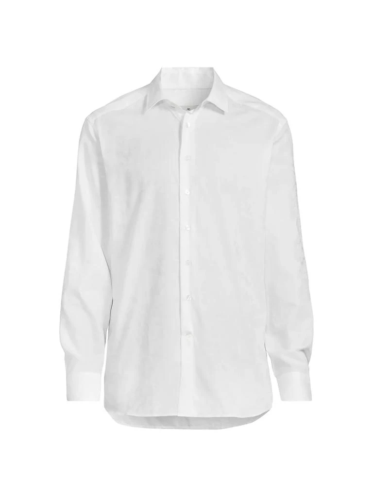 ETRO Solid Textured Jacquard Cotton Shirt 1