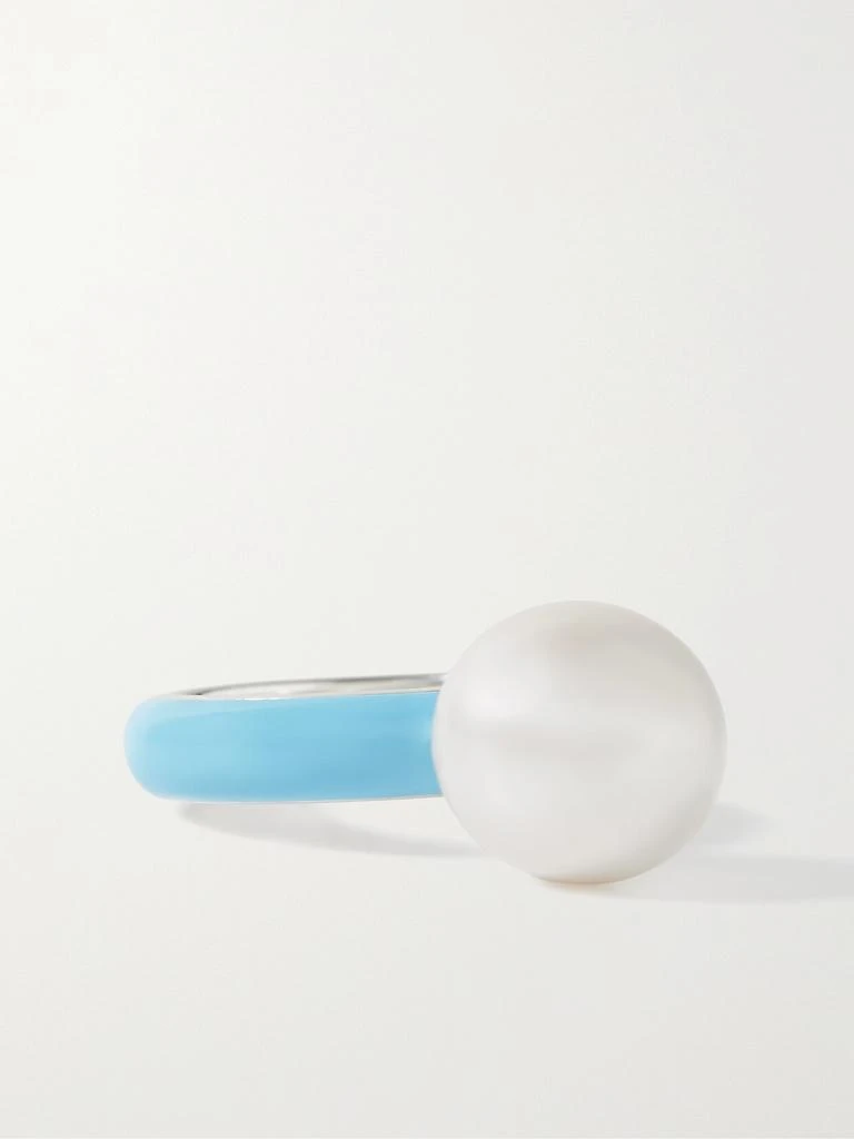 FRY POWERS 纯银、珍珠、搪瓷戒指 1