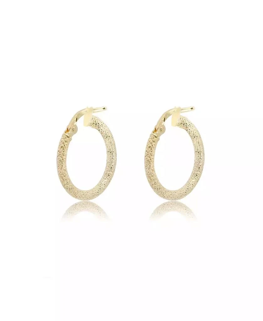 The Lovery Mini Mesh Gold Hoop Earrings 14K Yellow Gold 4