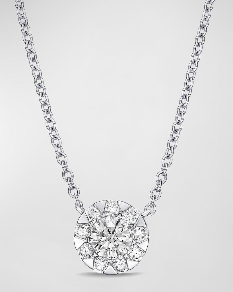 Memoire 18k White Gold Diamond Bouquet Fashion Necklace, 18"L, 0.18tcw