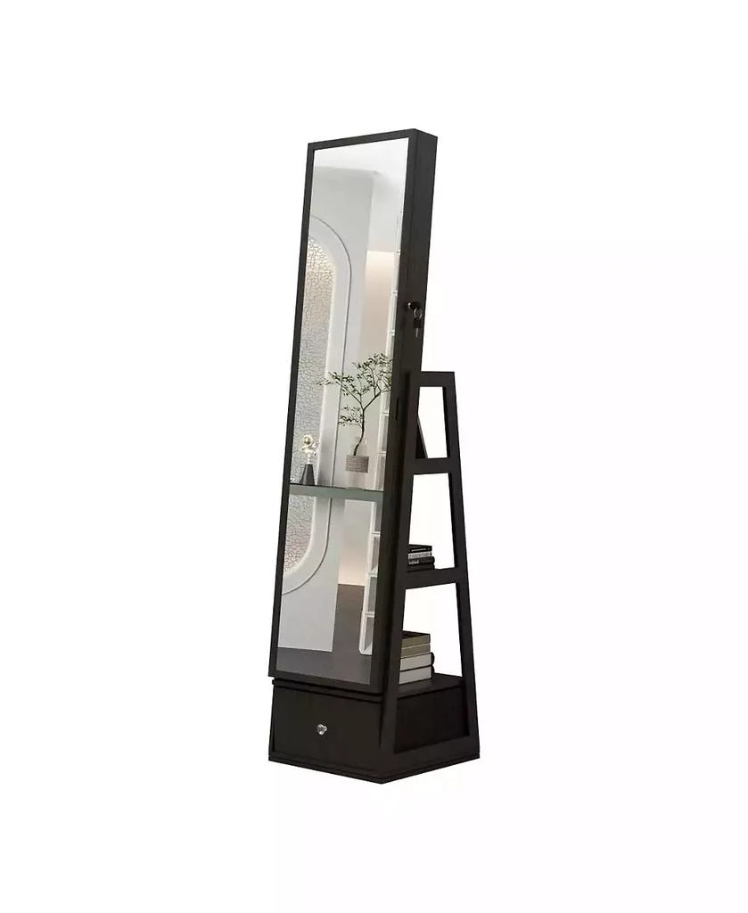 Streamdale Furniture Streamdale 360° Swivel Jewelry Cabinet with Full Length Mirror,