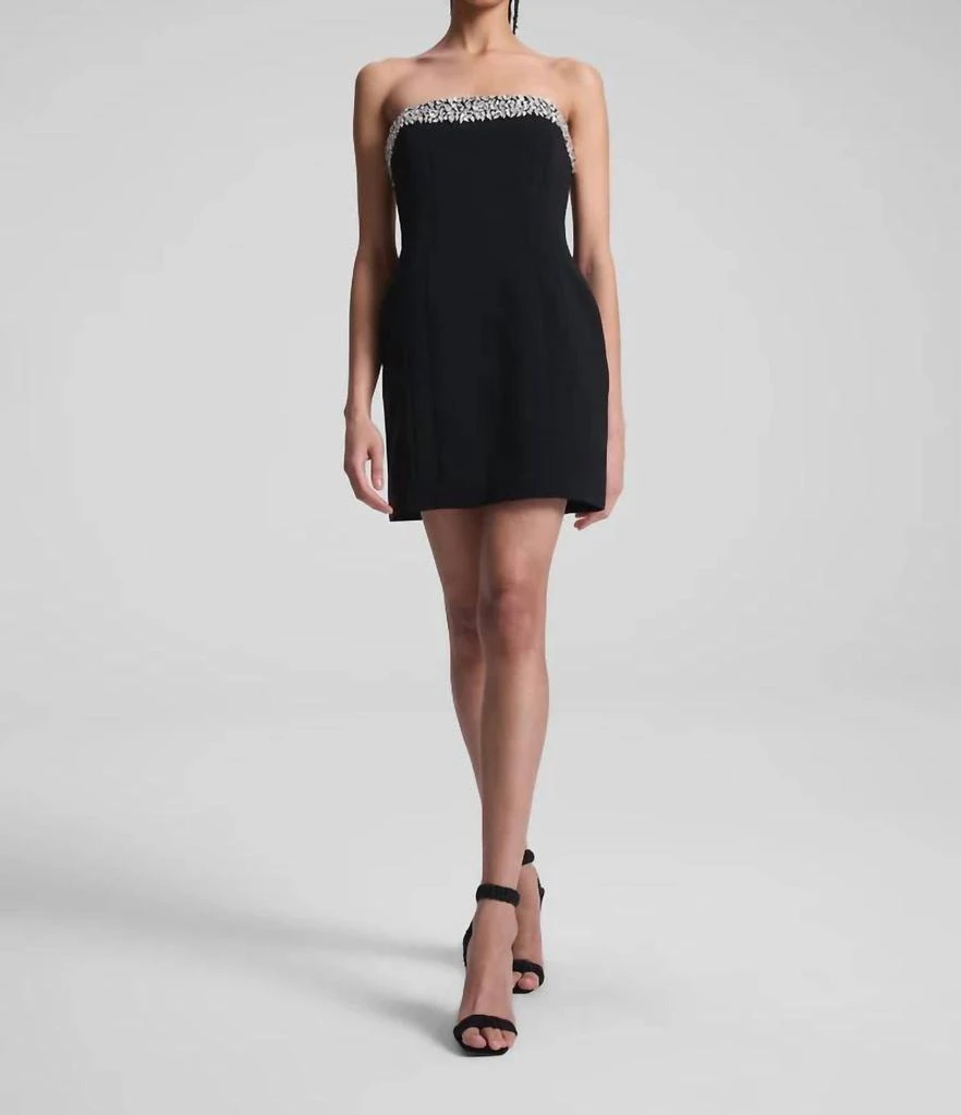 A.L.C. Elsie Strapless Embellished Mini Dress In Black/crystal 1