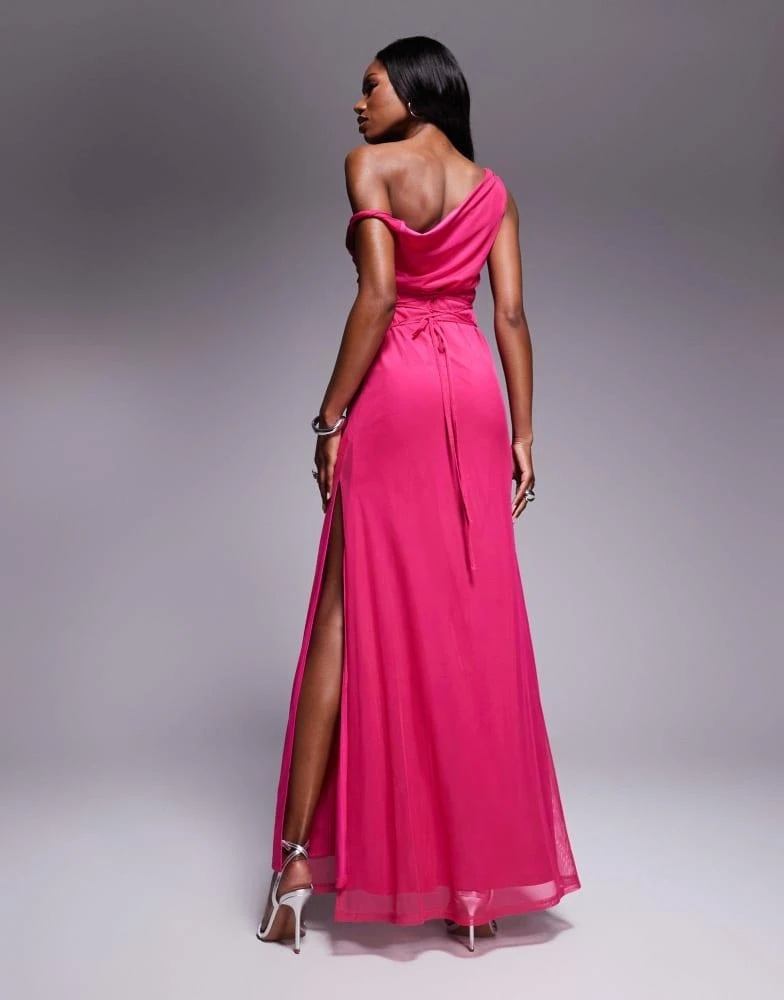 chinese dress ladies Rent Asos Design Pleated Pinny Maxi Dress With Satin Wrap Waist In Pink
