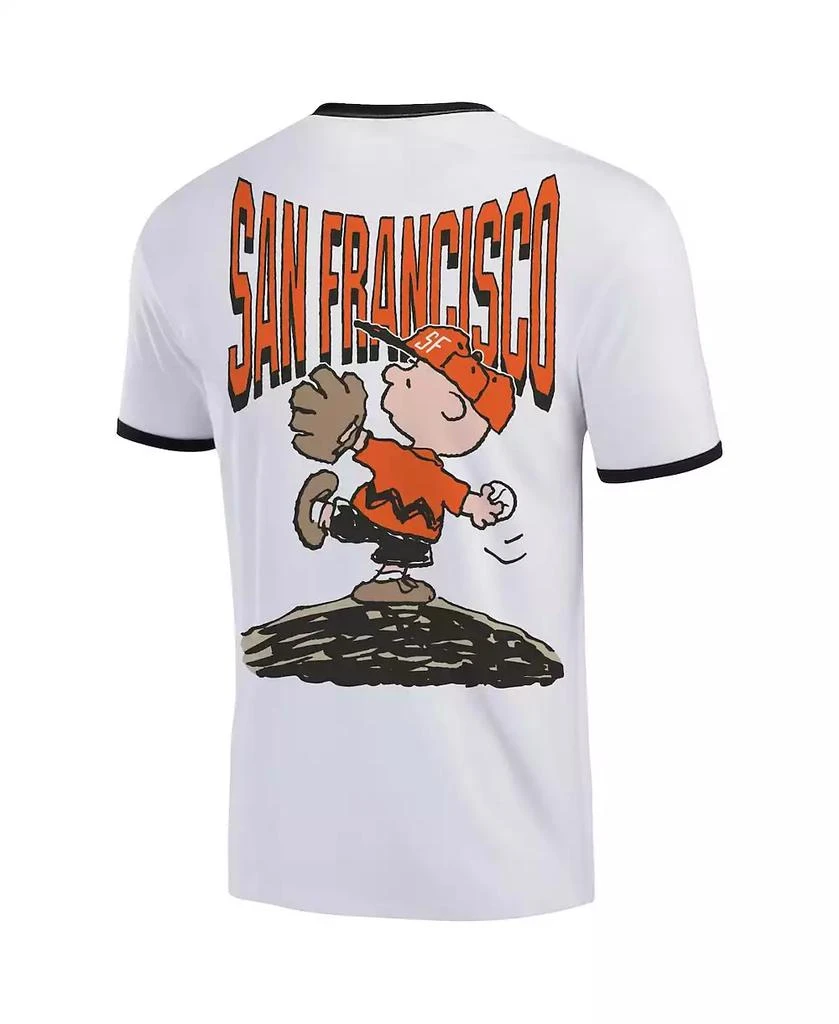 Ripple Junction Men's White Peanuts San Francisco Baseball Ringer T-Shirt 2