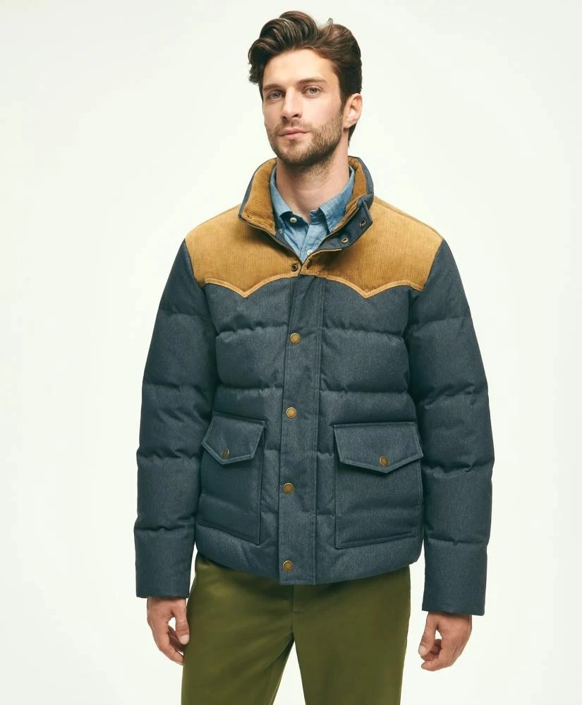Brooks Brothers Down Denim Puffer Coat 6