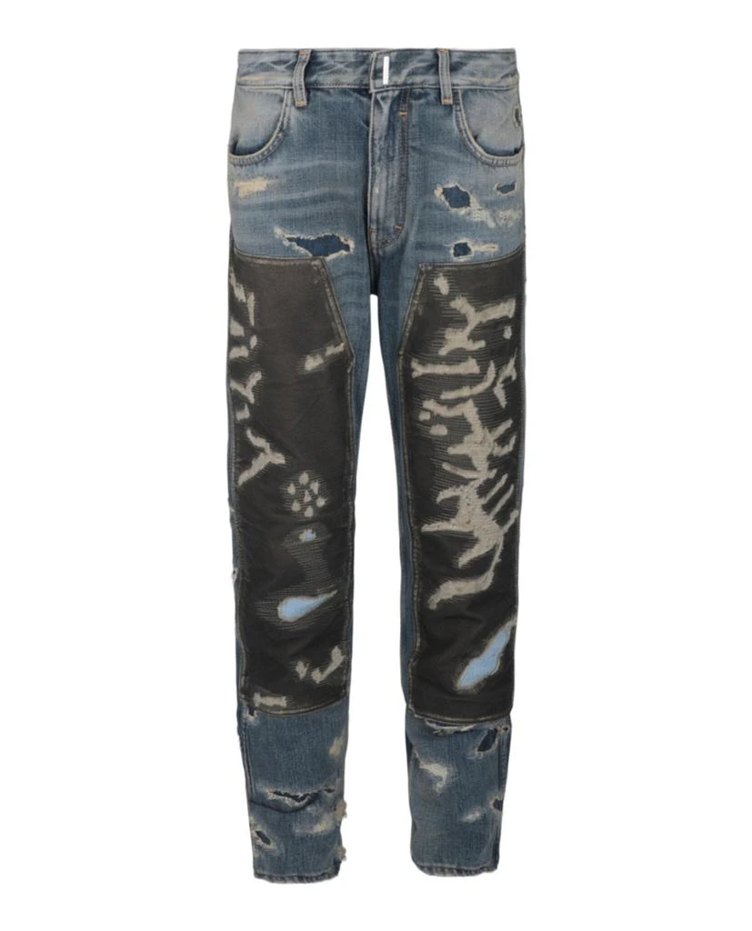Givenchy Distressed Patchwork Straight-Leg Jeans 1