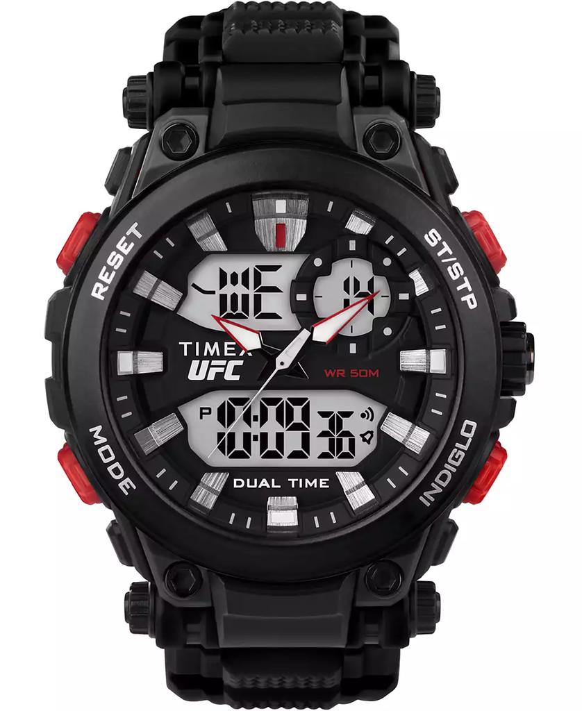 Timex UFC Men's Quartz Impact Resin Black Watch, 50mm