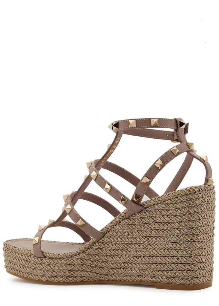 Valentino Rockstud 100 leather wedge espadrilles 2