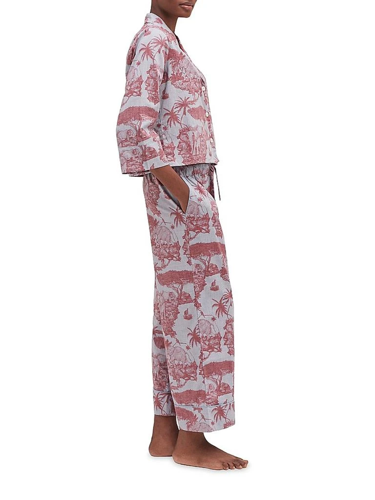 Desmond & Dempsey Jaguar Print Boxy Pajama Set 2