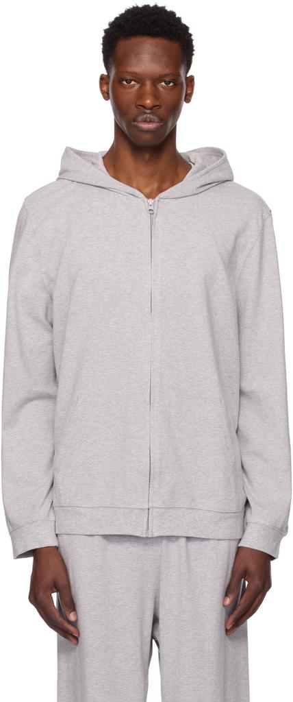 SKIMS Gray Jersey Lounge Zip Up Hoodie