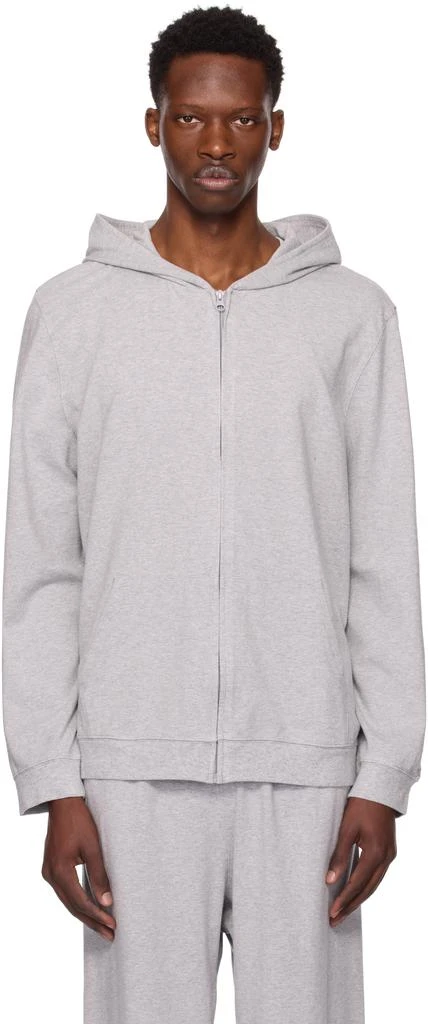 SKIMS Gray Jersey Lounge Zip Up Hoodie 1