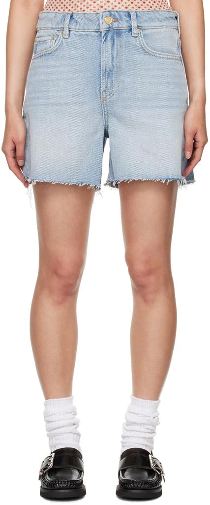 Ganni Blue Heavy Denim Shorts 1