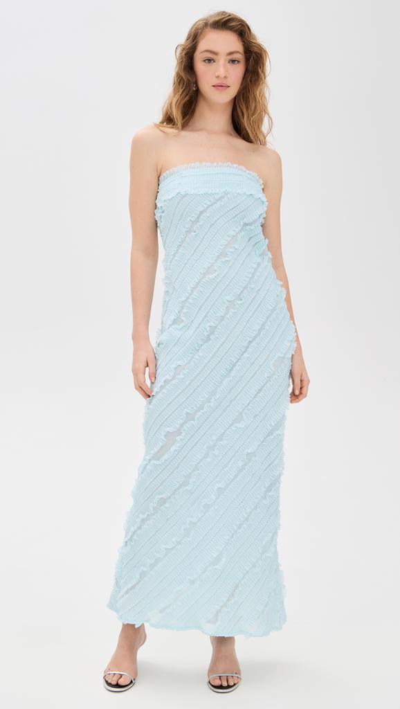 Endless Rose Strapless Ruffled Maxi Dress