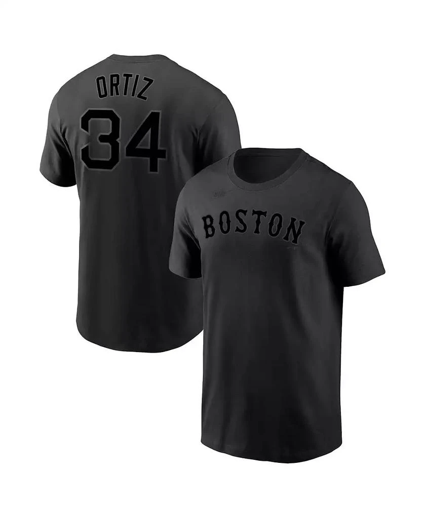 NIKE Men's David Ortiz Black Boston Red Sox Name & Number T-shirt 4