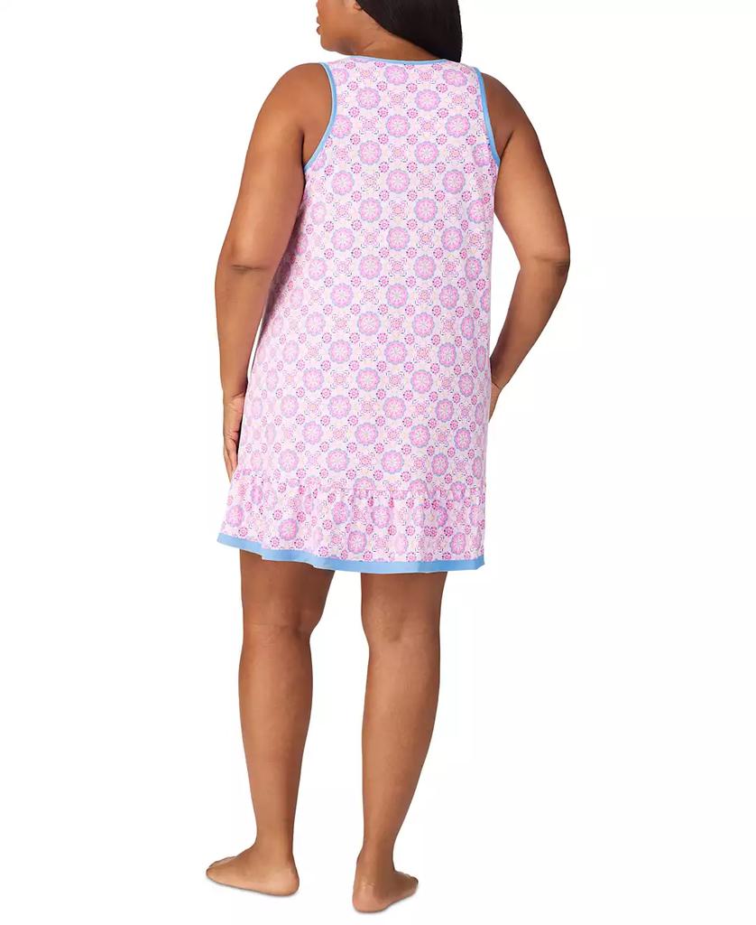 Ellen Tracy Plus Size Printed Ruffled-Hem Nightgown