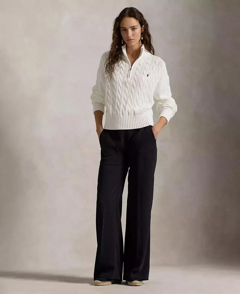 Ralph Lauren Women's Cable-Knit Cotton Quarter-Zip Sweater 4